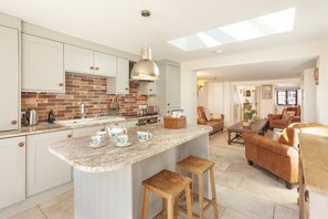 Microwave, oven, dishwasher, high chair