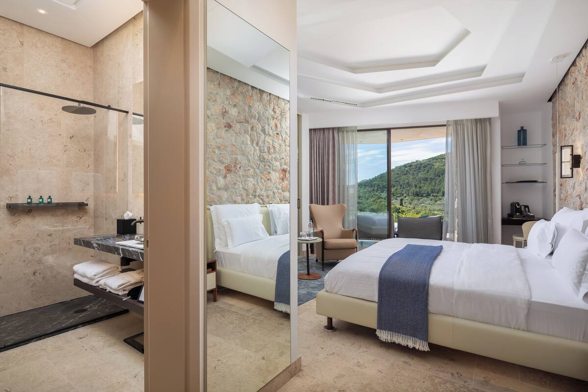 Standard Room with Terrace and Grove View | 이탈리아 프레떼 시트, 고급 침구, 오리/거위털 이불, 미니바