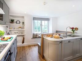 Fridge, dishwasher, electric kettle, toaster