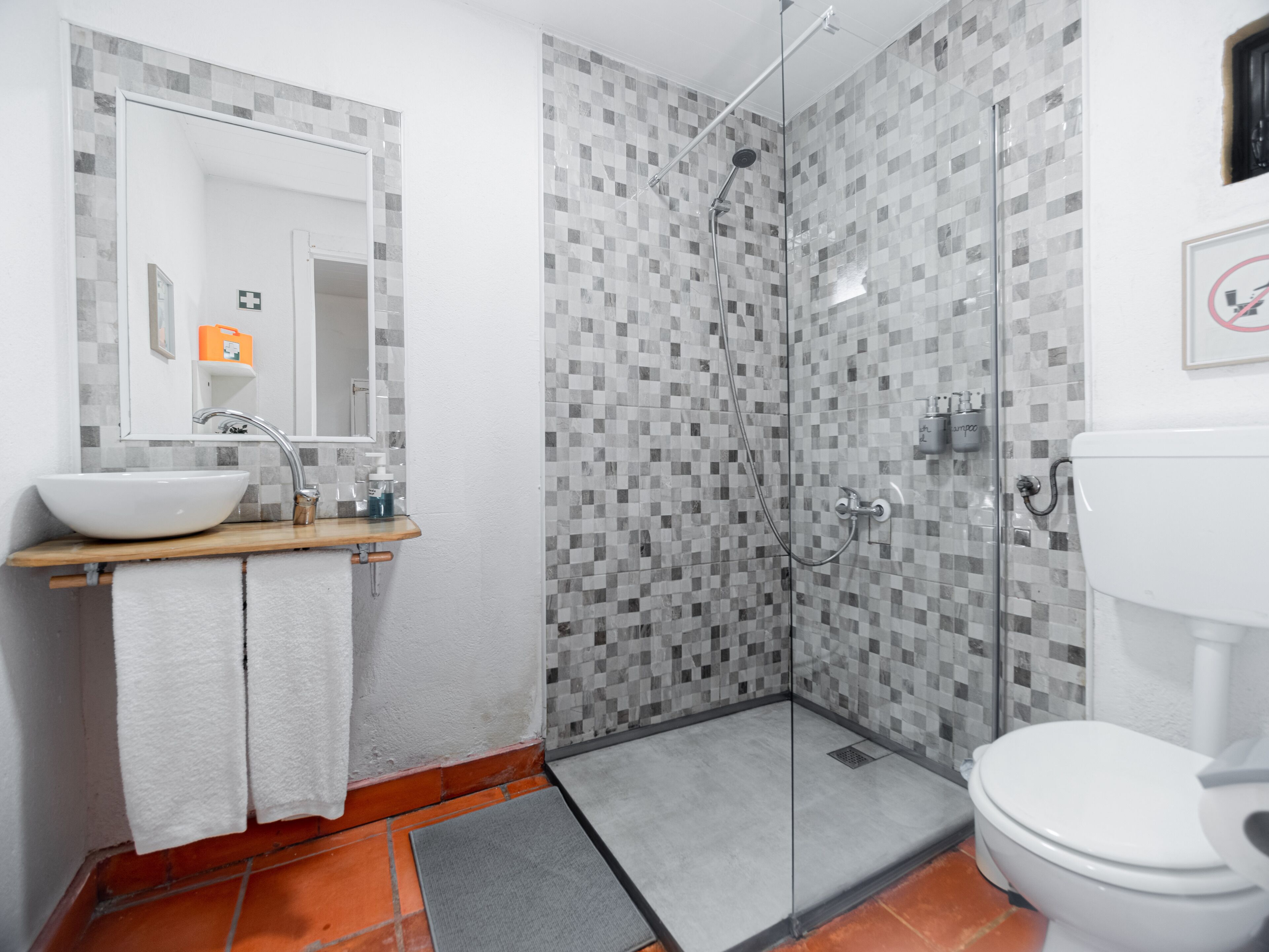 Suite Double | Baño | Cabezal de ducha tipo lluvia y toallas