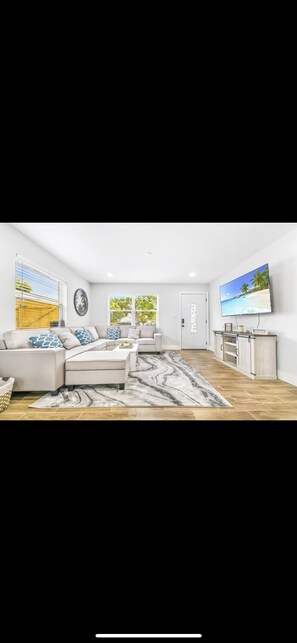 Smart TV, fireplace, video games