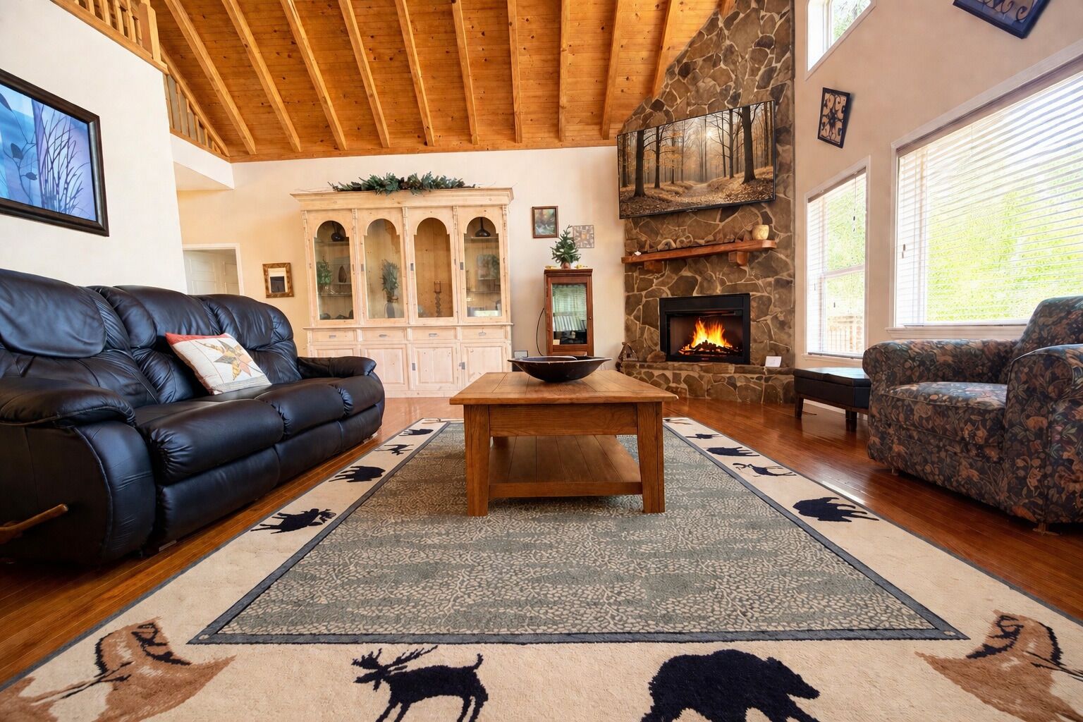 Smart TV, fireplace
