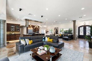 Smart TV, ping pong, books, offices