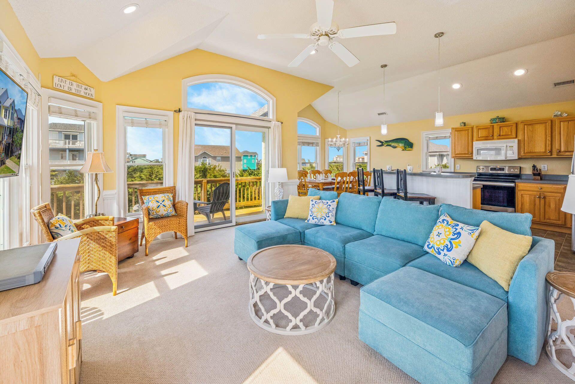 TV, DVD player, table football, books