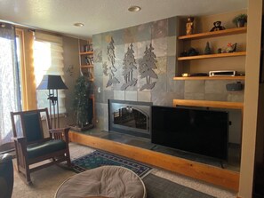 TV, fireplace, DVD player