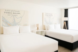 Standard Double Queen | 1 bedroom, desk, laptop workspace, iron/ironing board