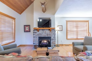 TV, fireplace, DVD player