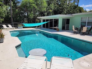 Outdoor pool, a heated pool