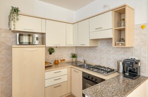 Kühlschrank, Mikrowelle, Ofen, Herdplatte