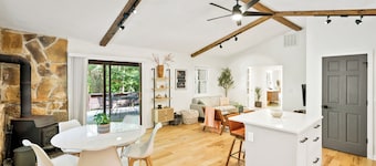 3BR Cabin Getaway: Hike & Swim Nearby! Modern, dog-friendly, wi-fi + king suite