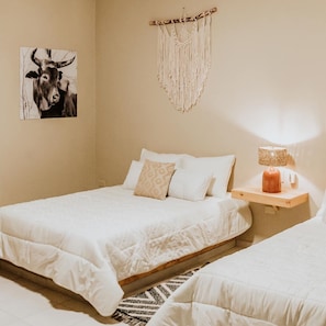 Standard Double Room, 2 Double Beds, Non Smoking, Private Bathroom | Premium bedding, desk, laptop workspace, iron/ironing board - Verde Baja Boutique Hotel (Cabo San Lucas)