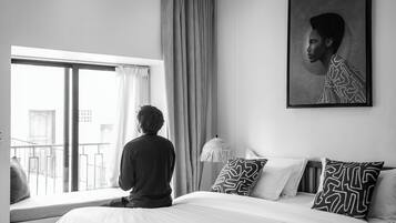 Double with Window Seat | Individually decorated, individually furnished, desk, laptop workspace