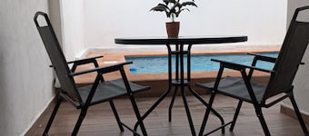 Family home with pool.