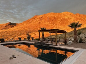 Outdoor pool, a heated pool - 60-acre custom home with breathtaking views of city of Las Cruces & Organs! (Las Cruces)