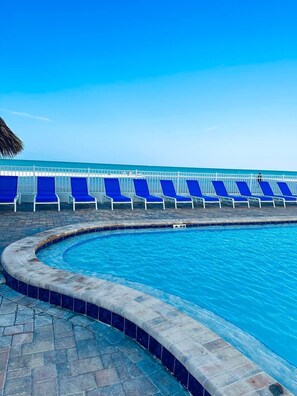 Outdoor pool, a heated pool - “ Living the Dream “ in our 3 bedroom 3 bathroom beachside condo with pool! (Redington Shores)