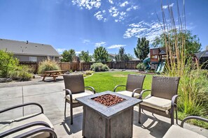 Outdoor dining - Yard + Fire Pit: Family-Friendly Reno Home! (Reno)