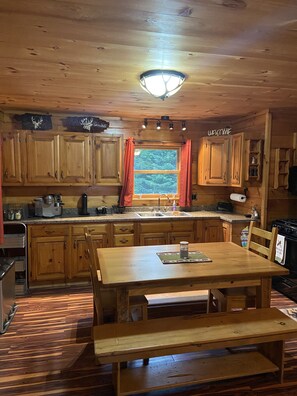 Fridge, microwave, oven, stovetop - Direct ATV 2-Bdrm cabin. Near Back Lake & near snowmobile trailhead (Pittsburg)