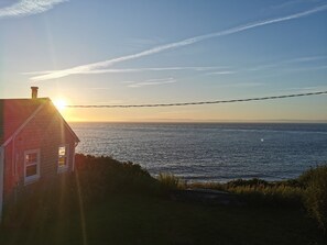 On the beach, sun-loungers, beach towels