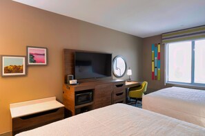 Blackout drapes, iron/ironing board, bed sheets