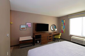 Blackout drapes, iron/ironing board, bed sheets