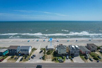 Aerial view of the home looking South