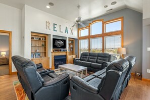 TV, fireplace, DVD player