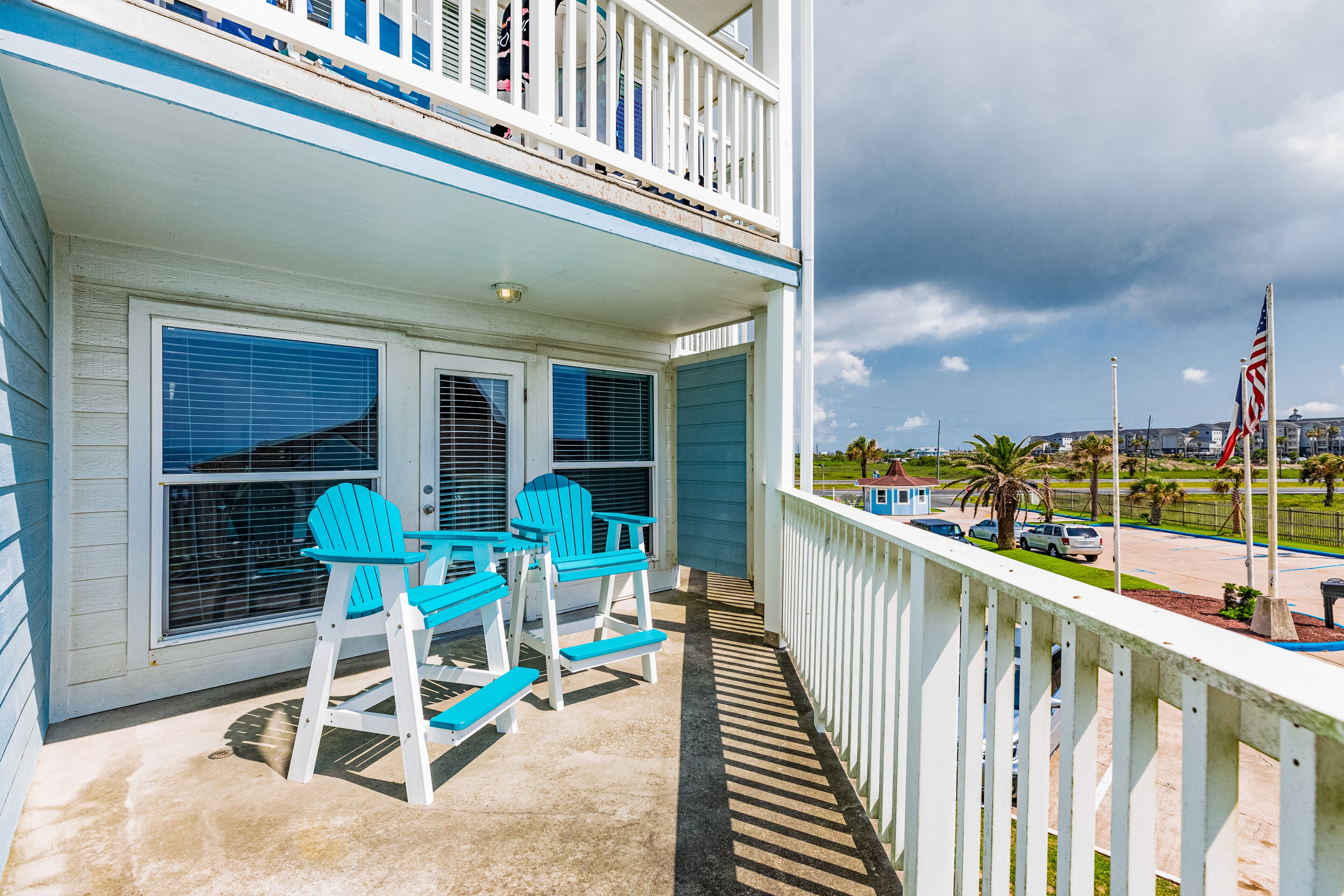 Beachfront resort condo with Gulf views, balcony, pool, hot tub, & beach access