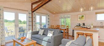 Contemporary lodge with stunning countryside views.