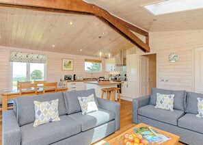 Living area - Contemporary lodge with stunning countryside views. (Ashover)