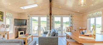 Contemporary lodge with stunning countryside views.
