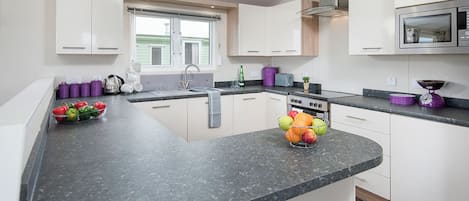 Fridge, oven, stovetop, toaster