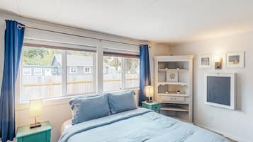 2 dormitorios, escritorio, Internet y ropa de cama