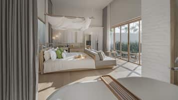 River View Pool Villa | Ropa de cama hipoalergénica, edredón y minibar