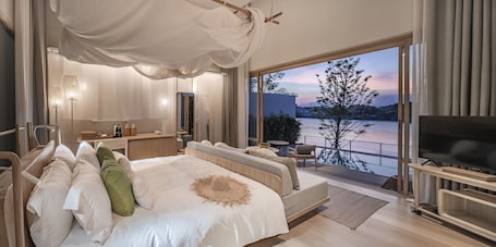 River View Pool Villa | 1 bedroom, hypo-allergenic bedding, down comforters, minibar