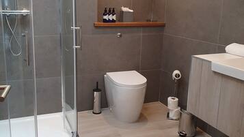 Habitación doble clásica, 1 habitación | Baño | Regadera, amenidades de baño ecológicas, secadora de cabello, toallas