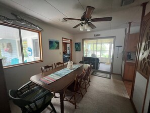 Dining - Direct Lake Leelanau sunset view, fire pit, grill, dock, boat lift, dog ok (Traverse City)