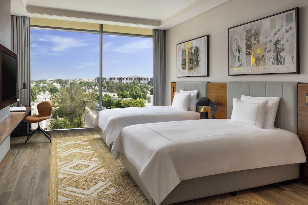 Estúdio, 2 camas de casal | 1 quarto, roupas de cama premium, frigobar, individualmente mobiliados