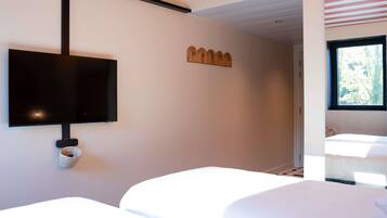 Hypo-allergenic bedding, individually furnished, desk, laptop workspace