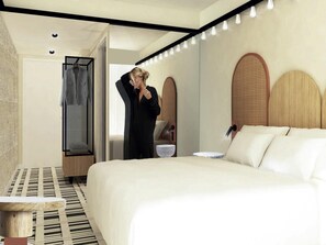 Hypo-allergenic bedding, individually furnished, desk, laptop workspace