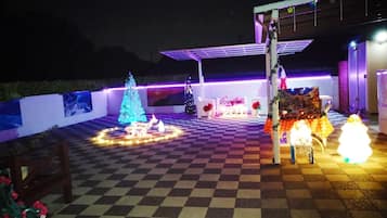 Outdoor banquet area