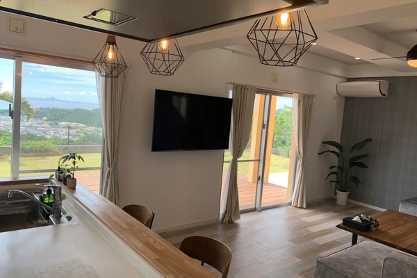 You can enjoy a superb view from the kitchen living room.