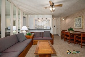 TV, fireplace, video library - Ski/MTB/Golf Condo (#112) - Slope side | Mountain & golf course views | Walk-in access! (Basye)