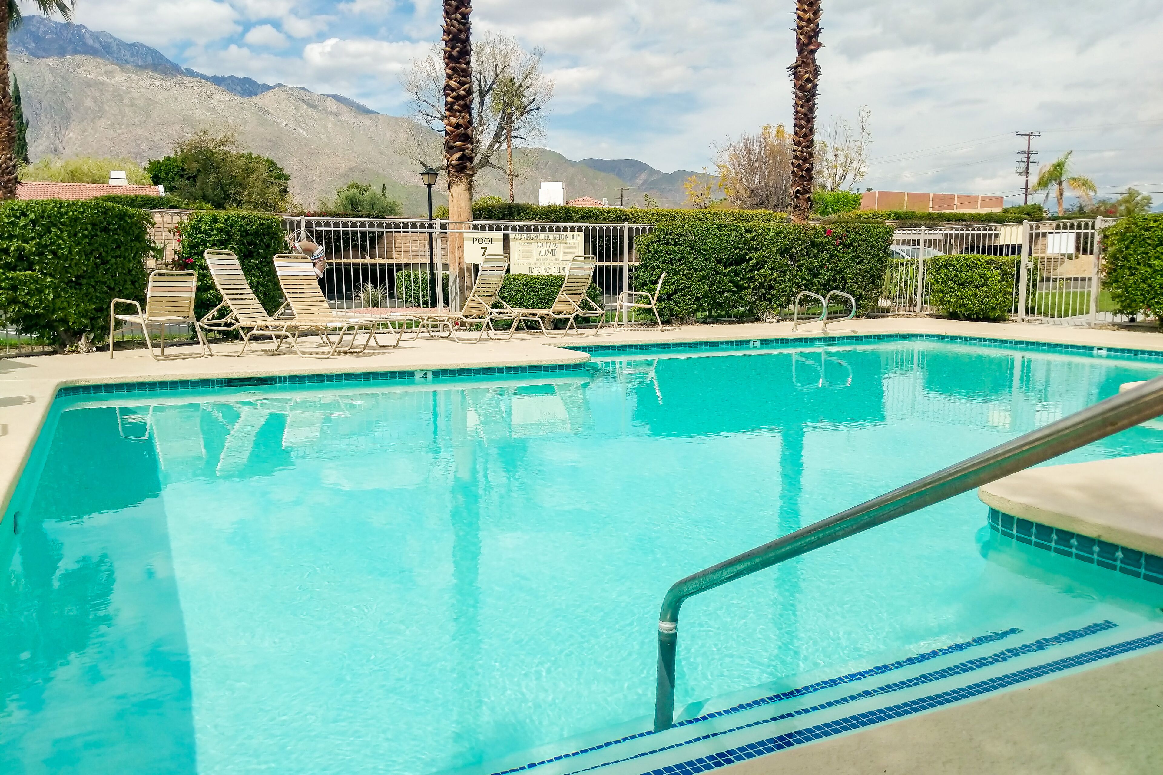 Desert retreat in Mesquite Country Club with patio, pool, fitness room, & tennis
