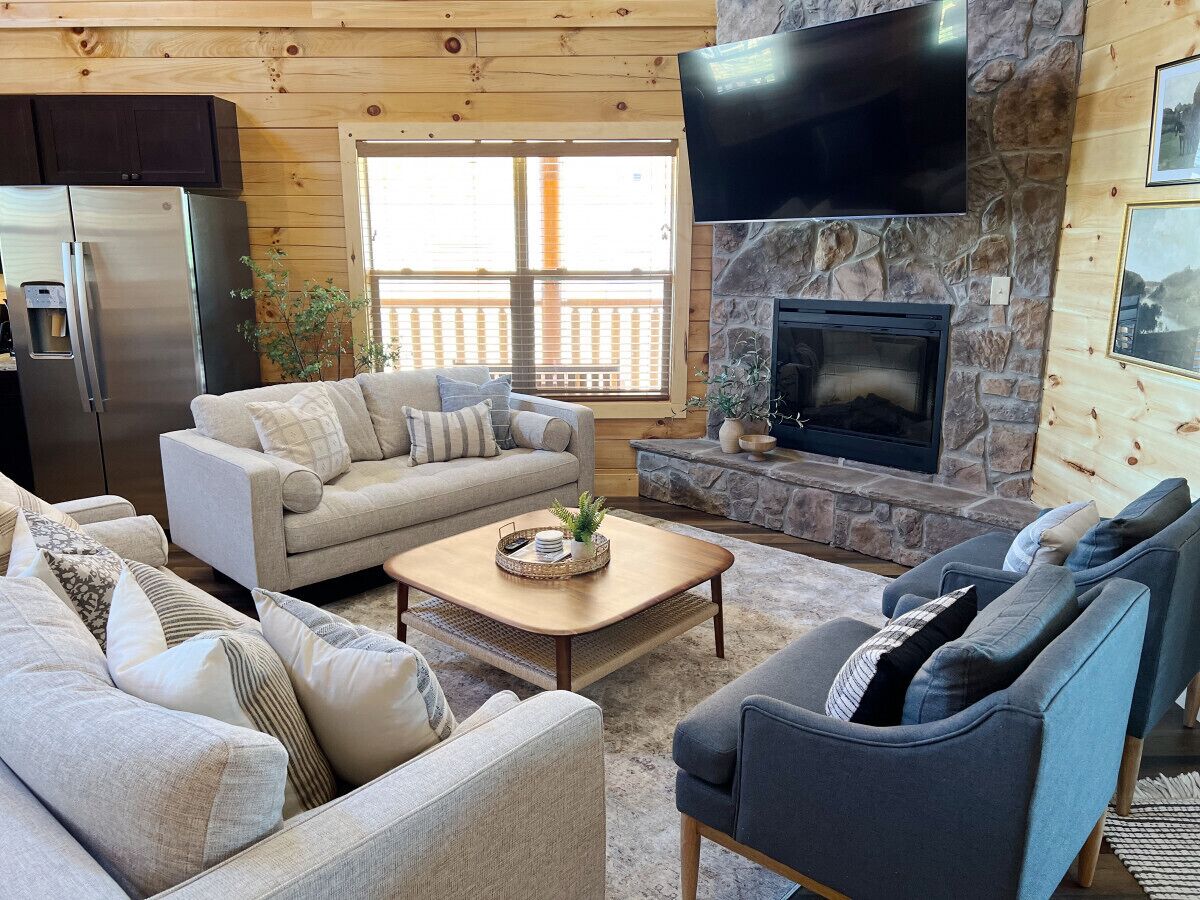 Smart TV, fireplace, table football