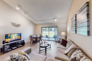 TV, DVD player, stereo