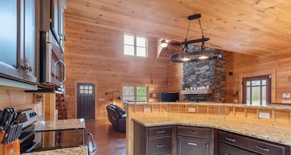 Cozy cabin with indoor fireplace
