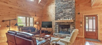 Cozy cabin with indoor fireplace
