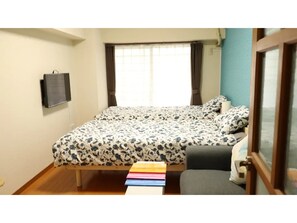 1 slaapkamer, een bureau, gratis wifi, beddengoed