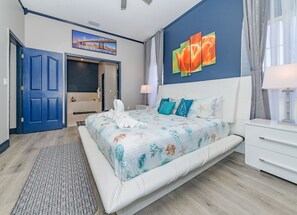 5 bedrooms, desk, iron/ironing board, travel crib