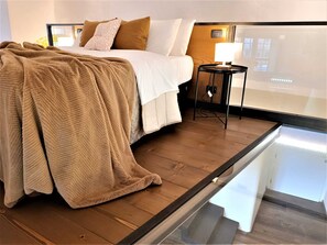 1 bedroom, desk, iron/ironing board, travel cot